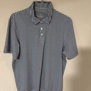 Vineyard Vines Men's Performance Polo - Navy/White Stripe